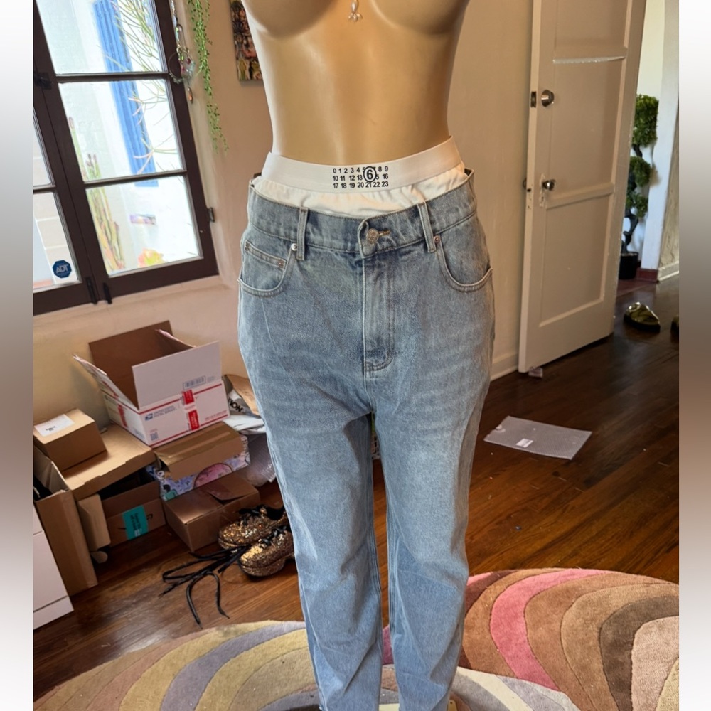 Maison Martin Margiela Light Blue Straight Leg Jeans w/ built in boxers